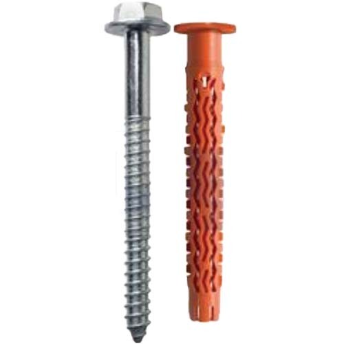 Mungo MQLK-STB Nylon Frame Plug Collar & Hex Screw T40 100 x 30mm Zinc - Pack of 50