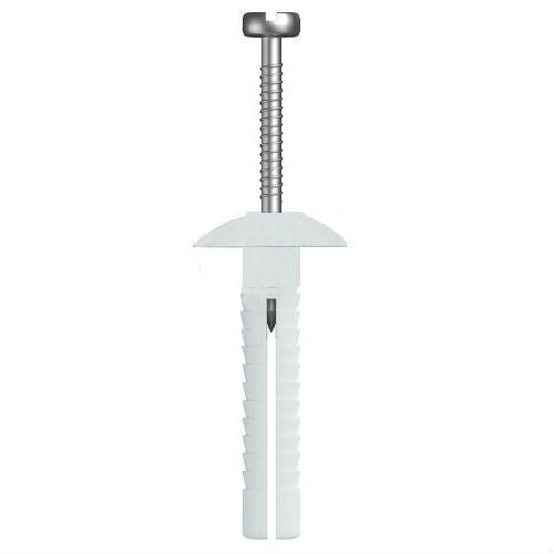 Mushroom Head Nail-In Anchor Nylon Body Steel Pin - AIMS Industrial Supplies