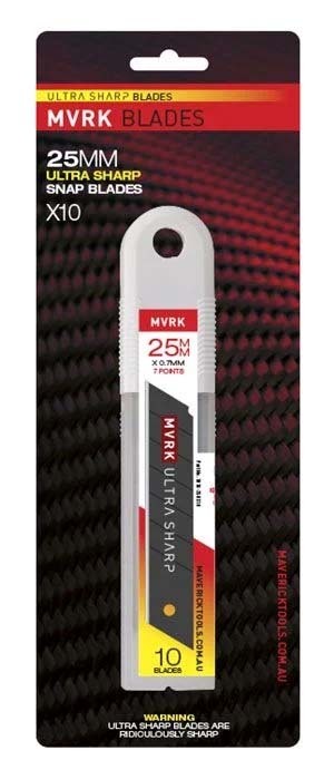 MVRK Ultra Sharp 25mm Snap Blades - 10/Pack