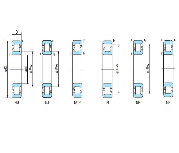 NACHI NJ304 Cylindrical Roller Bearings 300 Series NJ 20x 52x 15mm2