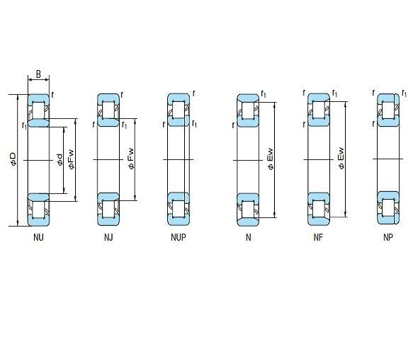 NACHI NU313 Cylindrical Roller Bearings 300 Series NU 65x 140x 33mm - AIMS Industrial Supplies