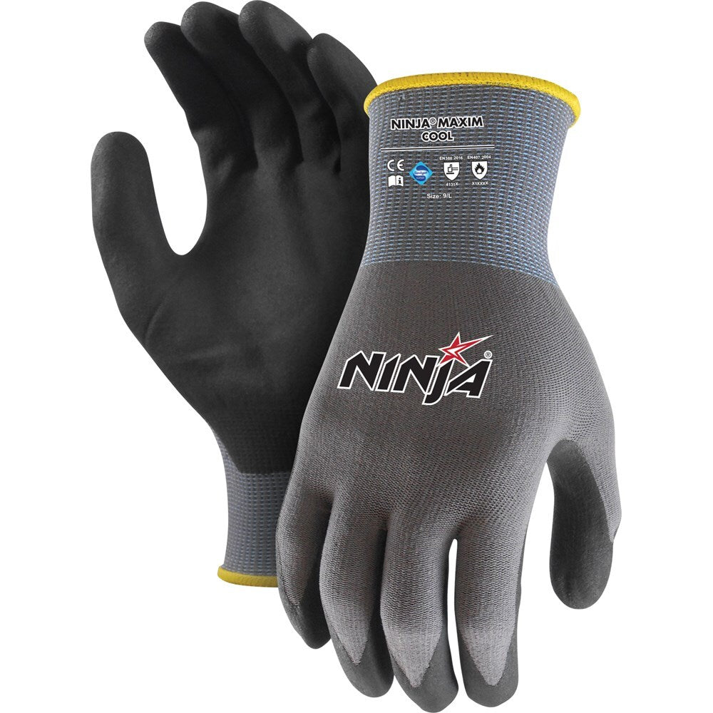 Ninja Maxim Cool Gloves Grey, 2XL - Pack of 12