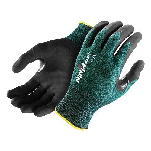 Ninja Maxim Cut 3 Gloves Green, 2XL - Pack of 12