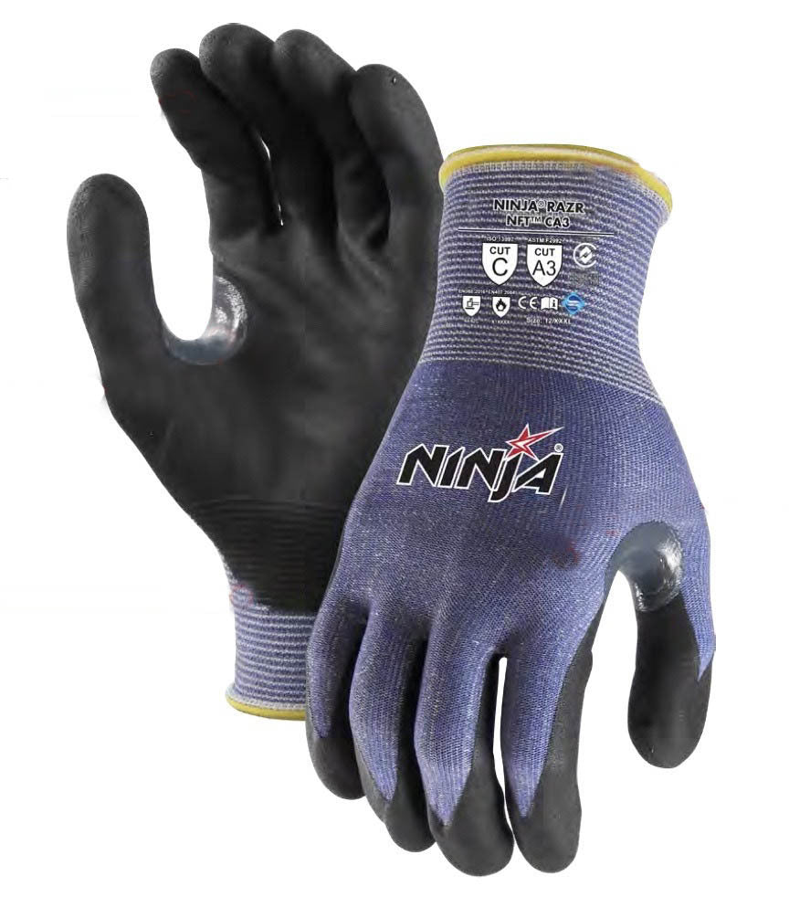 Ninja Razr NFT CA3 Gloves Blue/Black, Small - Pack of 12