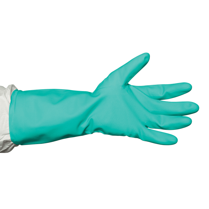 Nitrile 330 Gloves, Green, Solvent Resistant, Flocklined L Pack of 12 - AIMS Industrial Supplies