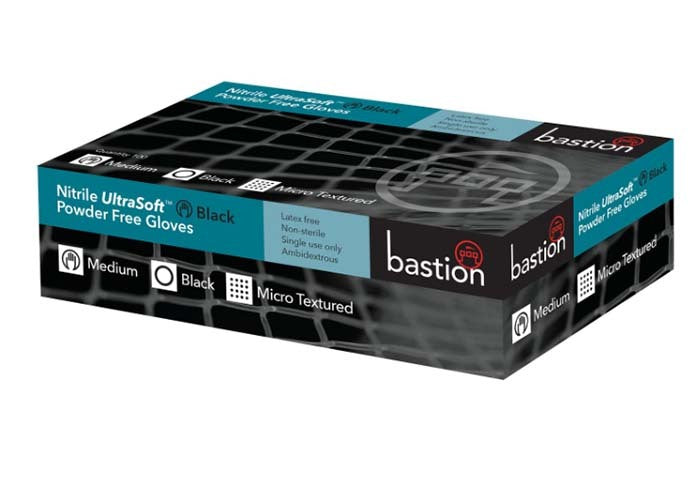 Nitrile Soft Black, Powder Free, Micro Textured Gloves M - Box of 100
