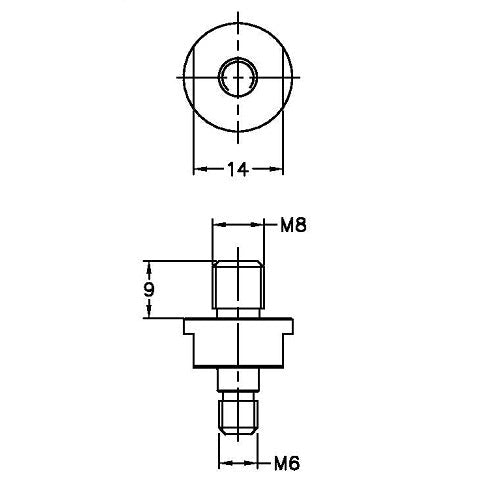 Noga AD6080 M6 x M8 Adaptor - AIMS Industrial Supplies