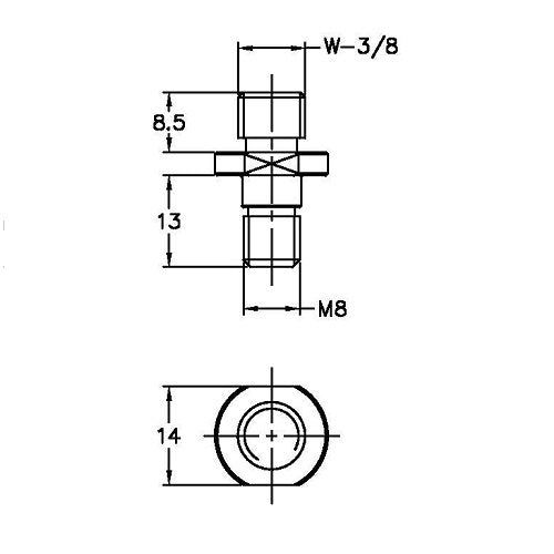 Noga AD8030 3/8" x M8 Adaptor2