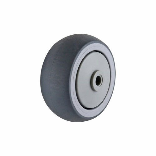 Non-Marking Rubber Wheel - Stainless Precision Bearing, Nylon Centre, Grey - AIMS Industrial Supplies