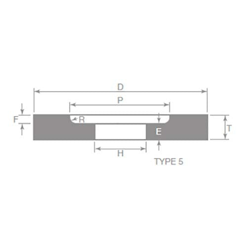 Norton Grinding Wheel Bench/Pedestal Recessed Med/Fine 200 x 40 x 25.4 mm - AIMS Industrial Supplies