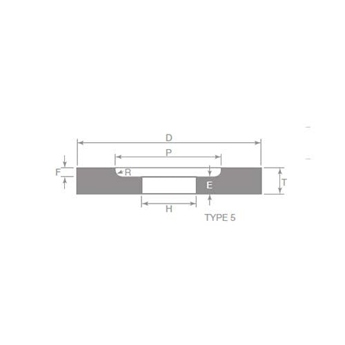 Norton Grinding Wheel Recessed 1 Side Green Med/Fine 200 x 40 x 25.4 mm - AIMS Industrial Supplies