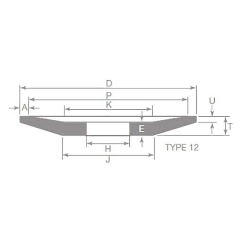 Norton Grinding Wheel Saucer Toolroom Wheel Med/Fine 150 x 13 x 31.75 mm - AIMS Industrial Supplies