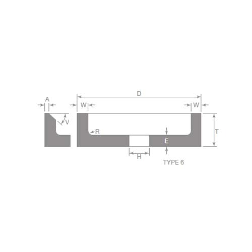 Norton Grinding Wheel Straight Cup White Al Oxide 180 x 80 x 82.6 mm2
