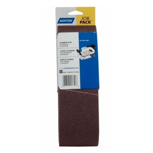 Norton Metalite Portable Linishing Cloth Belt 75 x 533 mm 120 Grit Pack of 3 - AIMS Industrial Supplies