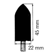 Norton Mounted Point Al Oxide Medium A Shape 22 x 45mm 61463624385 - Pack of 51