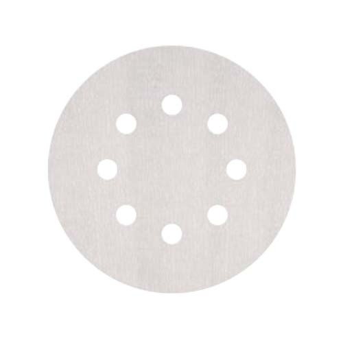 Norton NoFil Sand Paper Disc White 8 Hole 200 mm 40 Grit Pack of 50 - AIMS Industrial Supplies