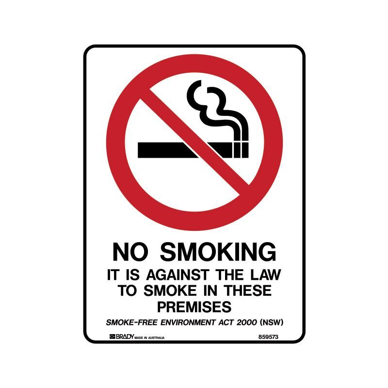 NSW - No Smoking It Is Against The Law To Smoke In This Premises - AIMS Industrial Supplies