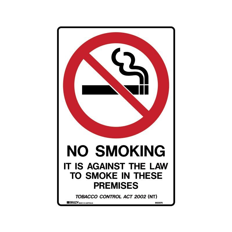 NT - No Smoking It Is Against The Law To Smoke In This Premises - AIMS Industrial Supplies