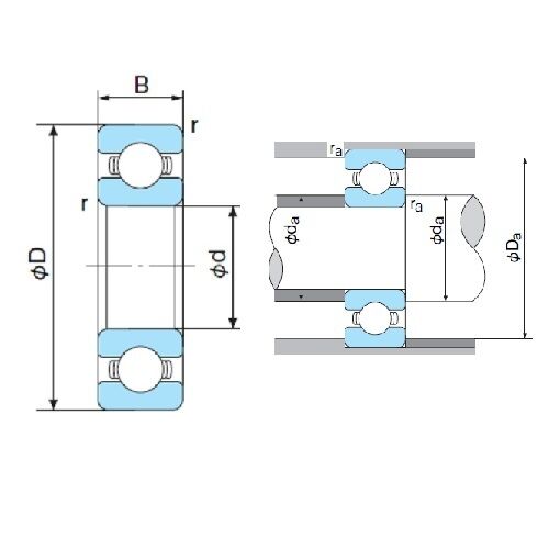 NTN 6013 - 2NSE Deep - Groove Ball Bearings 6000 Series 2RS Rubber Seals 65 x 100 x 18mm - AIMS Industrial Supplies