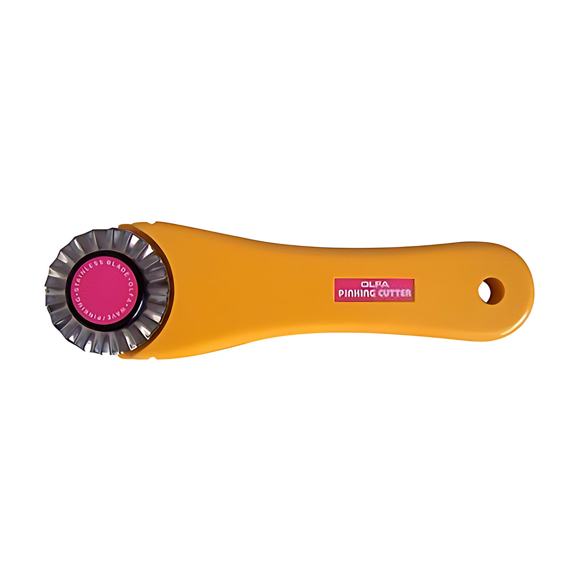 Olfa wave/perforation cutter PIK-2, yellow handle with a serrated wheel and a pink centre cap