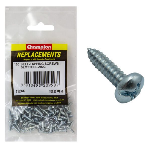 Pan Head Slotted Self Tapping Screw Assortment Refill (CA1630)- Champion - AIMS Industrial Supplies