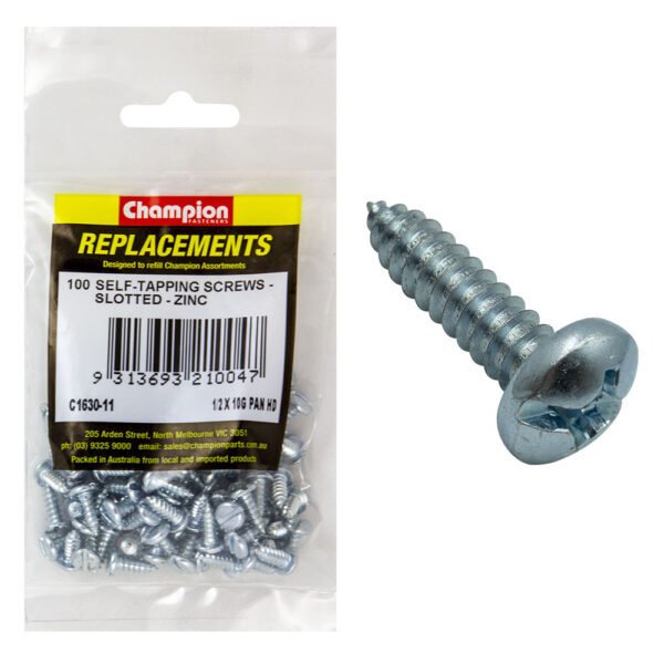 Pan Head Slotted Self Tapping Screw Assortment Refill (CA1630)- Champion - AIMS Industrial Supplies