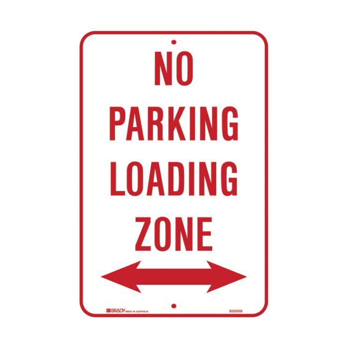Parking Sign - No Parking Loading Zone Arrow Both Ways - AIMS Industrial Supplies