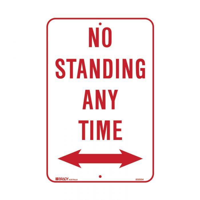 Parking Sign - No Standing Any Time Arrow Both Ways - AIMS Industrial Supplies