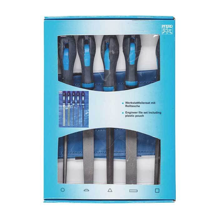 Pferd 11801532 File Set Roll Case 200 mm Second Cut, 5 piece