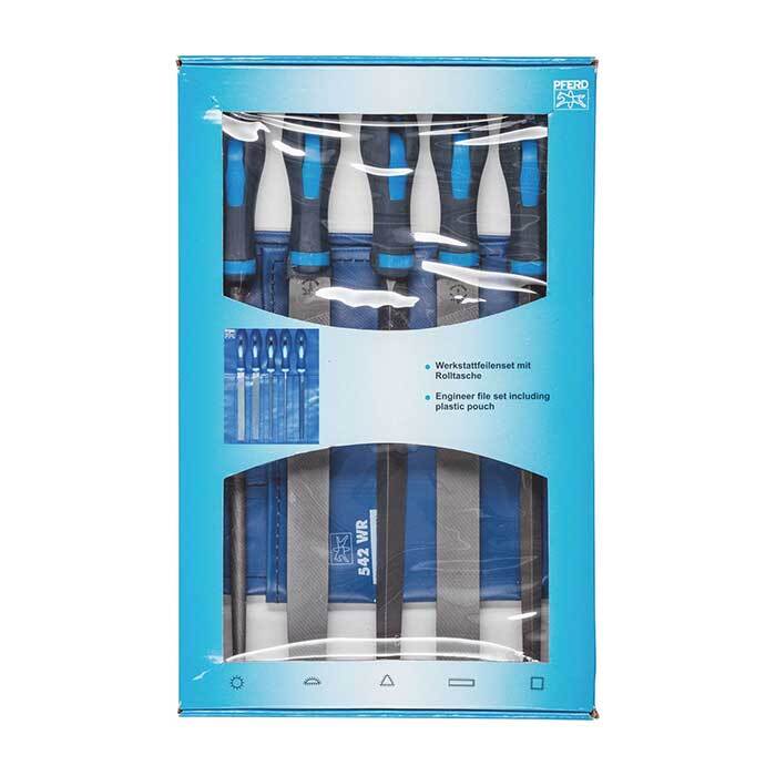 Pferd 11801542 File Set Roll Case 250 mm Second Cut, 5 piece