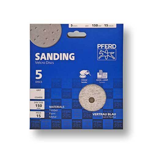 Pferd 5- Pack Hook and Loop Sanding Disc Al Oxide 150mm 15-Hole 400 Grit 45017924