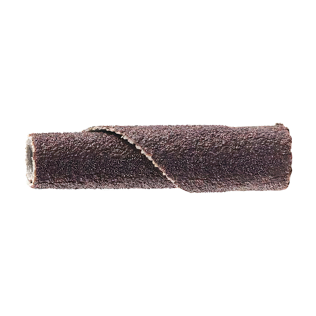 Pferd POLIROLL PR cartridge roll, aluminium oxide, short slim brown roll with a spiral seam and fine grain, side view