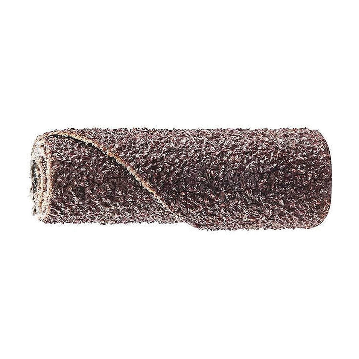 Pferd POLIROLL PR cartridge roll, aluminium oxide, thick brown roll with a spiral seam, very coarse open grain, side view