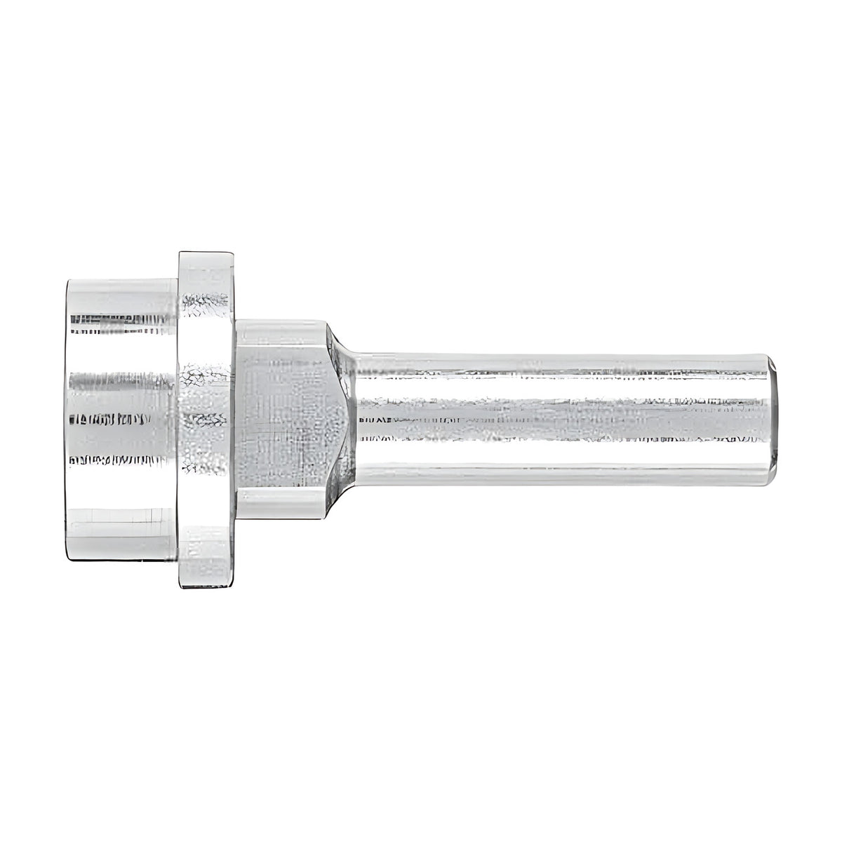 Pferd FR/VR arbor, thick silver shank with a flanged clamping head, side view