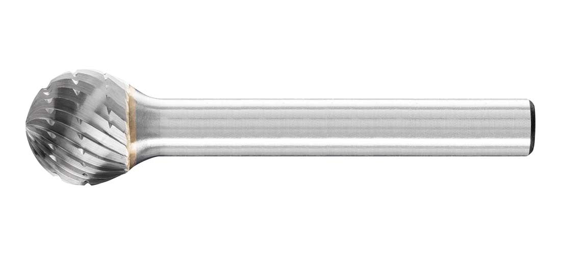 Pferd Ball Shape Burr KUD 12.7 x 11.1mm (1/2 x 7/16") MX NCC, 1/4" Shank