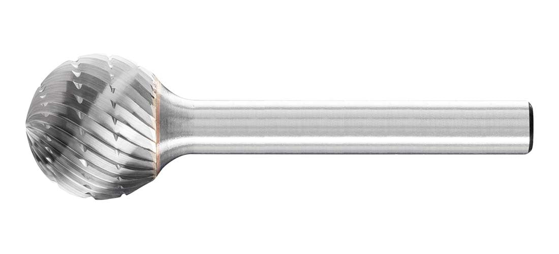 Pferd Ball Shape Burr KUD 16 x 14mm (5/8 x 9/16") MX NCC, 1/4" Shank