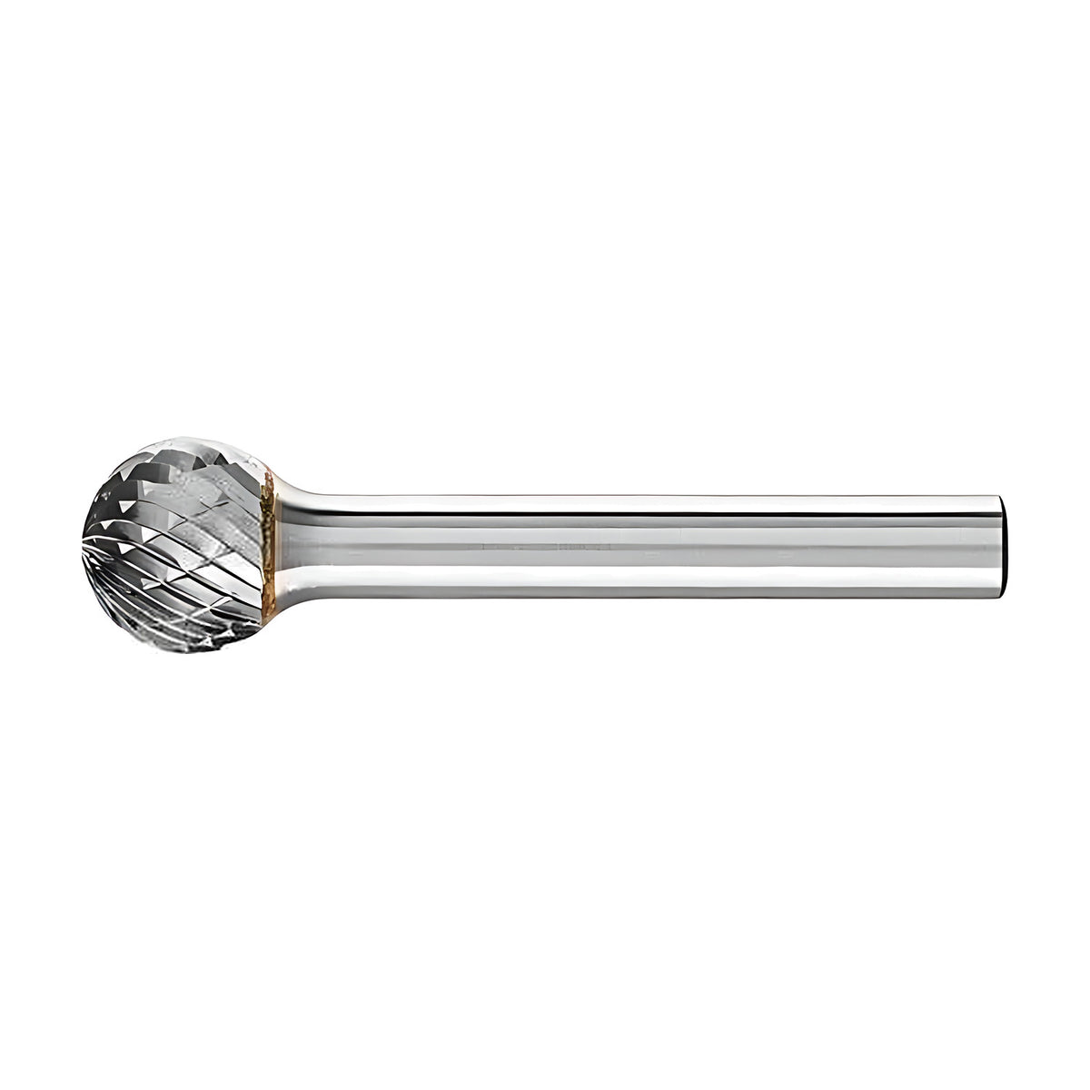 Pferd KUD 1210/6,35 TOUGH ball shape burr, round carbide head with diamond-pattern flutes and a copper band at the neck