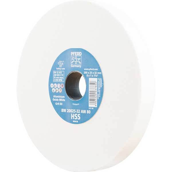 Pferd Bench Grinding Wheel Aluminium Oxide White HSS BW 200 x 25mm 80 Grit