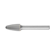 Pferd RBF tree shape burr Cut 5 6 mm shank, wider tree head with fine flutes, side view on white