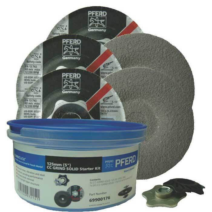 Pferd CC-Grind Starter Pack with reusable container 125mm (5"), 6 pieces - AIMS Industrial Supplies