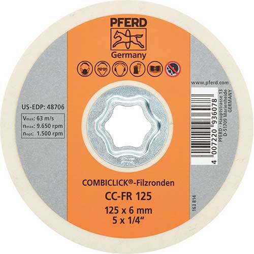 Pferd Combiclick Disc Felt Final Polishing 125mm 42003025 - Pack of 5