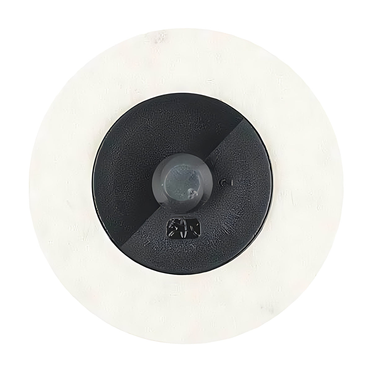 Pferd Combidisc CDR FR felt disc, white round felt face on a black plastic backing with centre spigot, back view