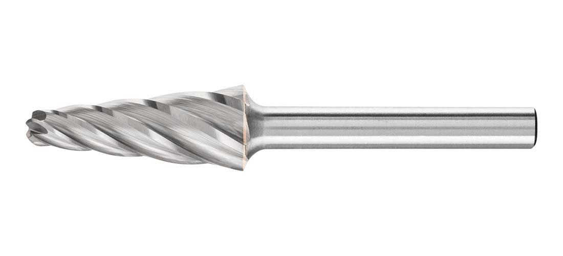 Pferd Cone Radius End Burr KEL 1230/6 Aluminium 12 x 30mm, 6mm Shank - AIMS Industrial Supplies
