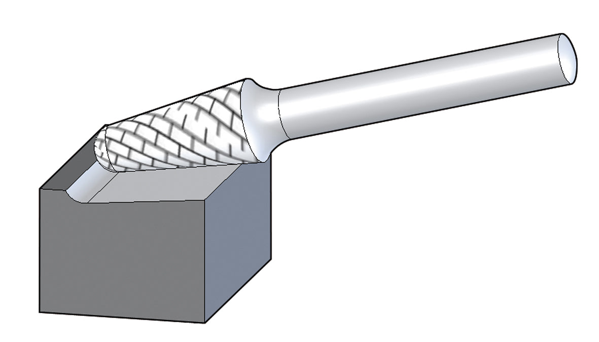 Pferd Cone Radius End Burr KEL Allround, 1/4' Shank3