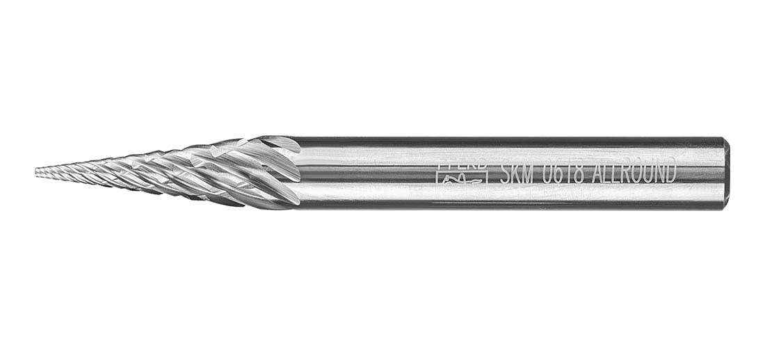 Pferd Conical Pointed TC Burr SKM 0618/6 Allround 6 x 18mm, 6mm Shank