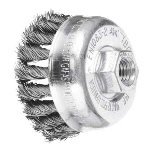 Pferd Cup Brush Twist Knot Inox TBG Universal 65mm M14 x 2mm Thread 47701010 - AIMS Industrial Supplies