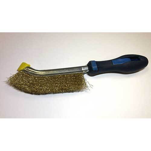 Pferd Curved Hand Scratch Brush Economy MES Brass 265mm 43740043 - AIMS Industrial Supplies