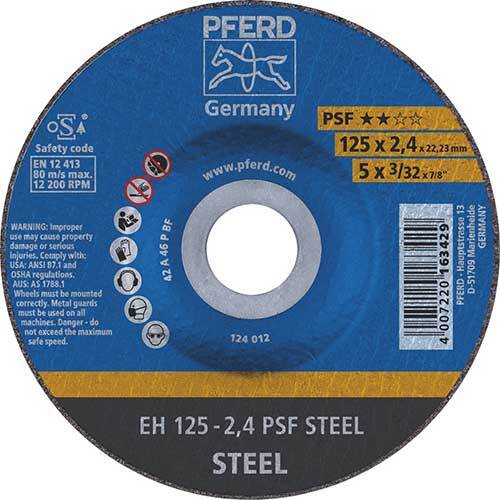 Pferd Cut-Off Wheel GP Raised Hub PSF Steel 125 x 2.4mm 61720222 - Pack of 25