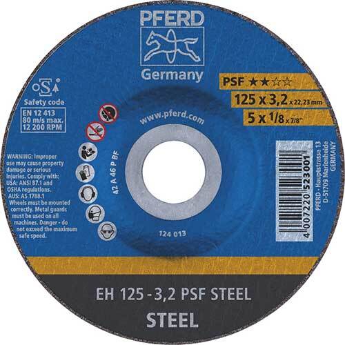 Pferd Cut-Off Wheel GP Raised Hub PSF Steel 125 x 3.2mm 61720226 - Pack of 25