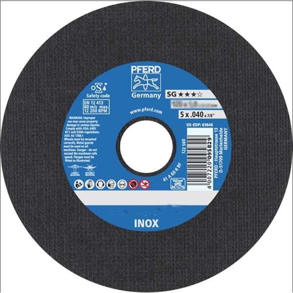 Pferd Cut-Off Wheel Premium Depressed-Centre Inox SS 125 x 2.4mm - Pack of 25 - AIMS Industrial Supplies